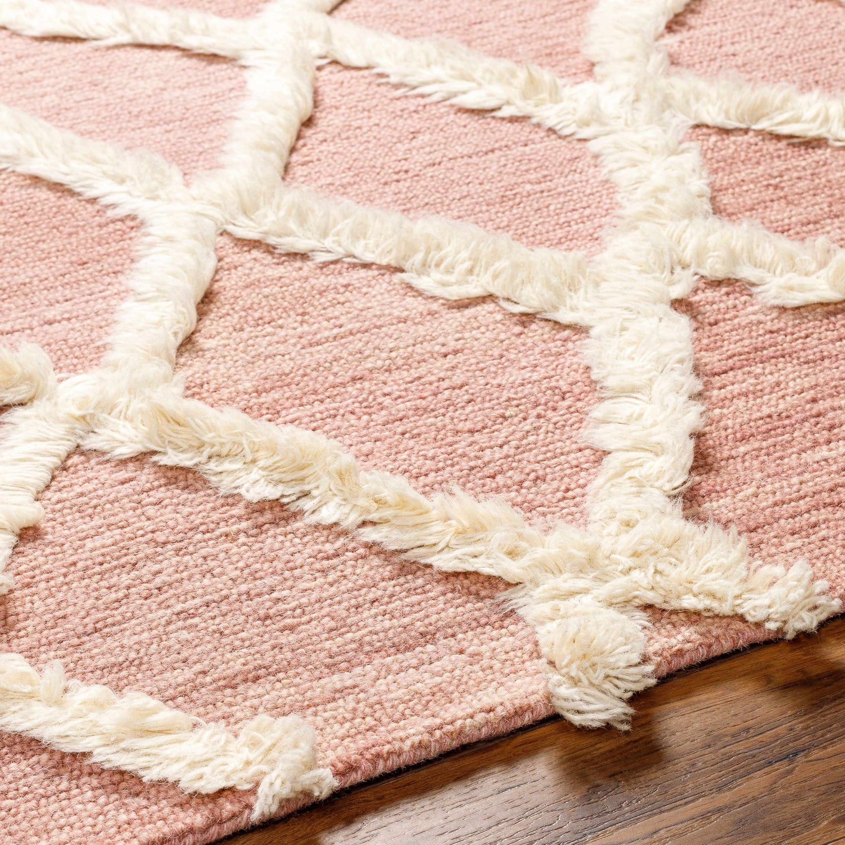 Adica Pink Wool Area Rug - Clearance - Ornate Home