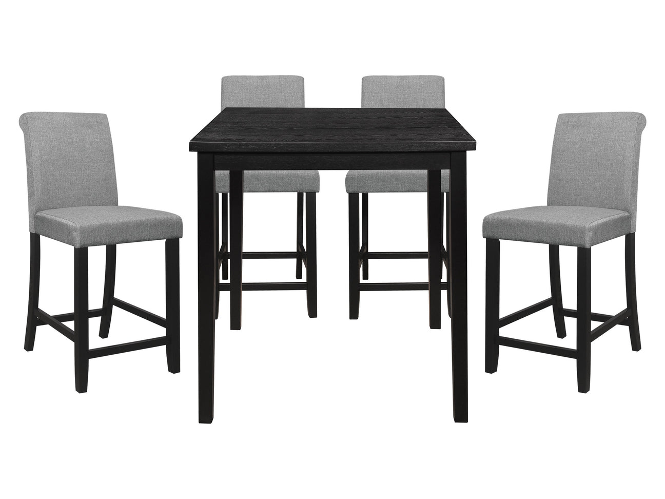 Adina Black / Gray 5-piece Dinig Table Set - Ornate Home