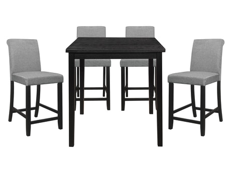 Adina Black / Gray 5-piece Dinig Table Set - Ornate Home