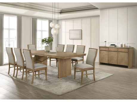 Adina Distressed Light Brown 10-piece Extension Dining Set - Ornate Home
