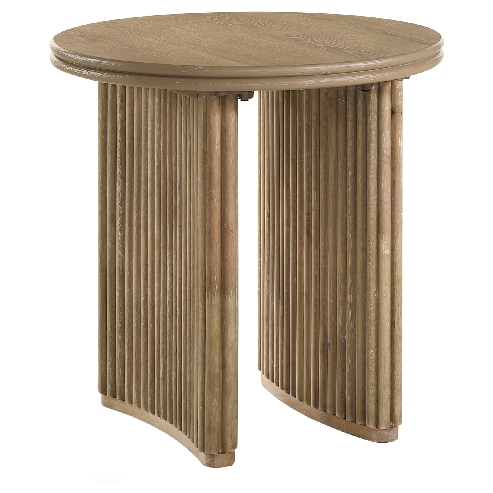 Adina Distressed Light Brown 2-piece Round Coffee Table Set - Ornate Home