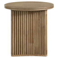 Adina Distressed Light Brown 2-piece Round Coffee Table Set - Ornate Home