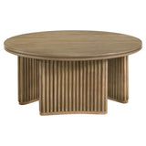 Adina Distressed Light Brown 2-piece Round Coffee Table Set - Ornate Home