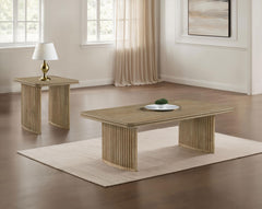 Adina Distressed Light Brown 2-piece Wood Coffee Table Set - Ornate Home