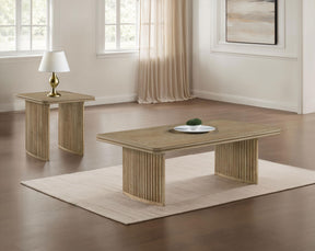 Adina Distressed Light Brown 2-piece Wood Coffee Table Set - Ornate Home