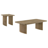 Adina Distressed Light Brown 2-piece Wood Coffee Table Set - Ornate Home