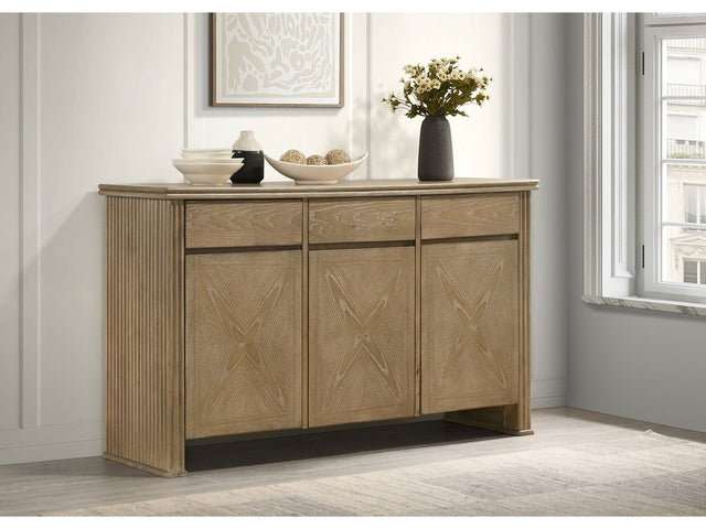 Adina Distressed Light Brown 3-door 59-inch Sideboard Server - Ornate Home