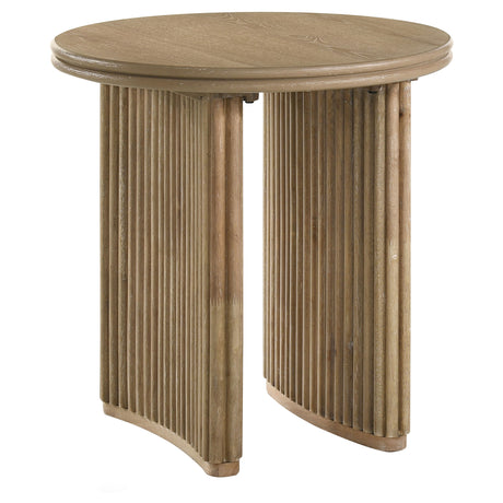 Adina Distressed Light Brown 3-piece Round Coffee Table Set - Ornate Home
