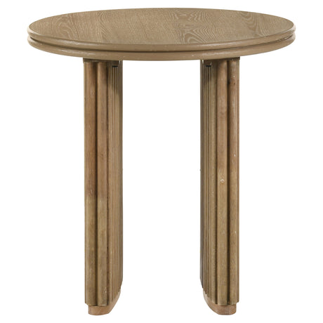 Adina Distressed Light Brown 3-piece Round Coffee Table Set - Ornate Home