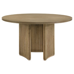 Adina Distressed Light Brown 5-piece Round Dining Table Set - Ornate Home