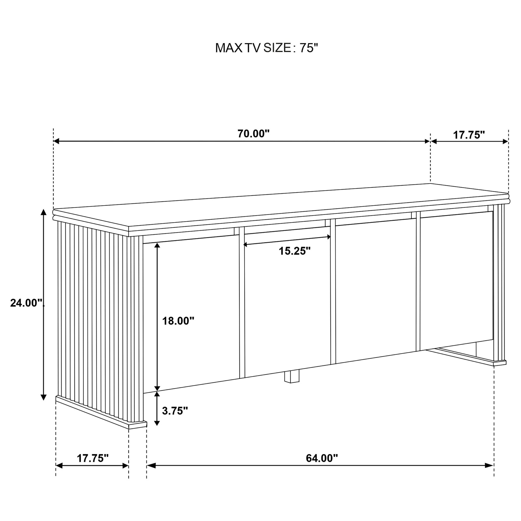 Adina Distressed Light Brown 70-inch TV Stand Media Console - Ornate Home