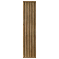 Adina Distressed Light Brown 77-inch Tall Display Cabinet - Ornate Home