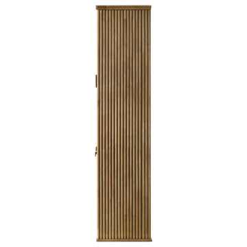 Adina Distressed Light Brown 77-inch Tall Display Cabinet - Ornate Home