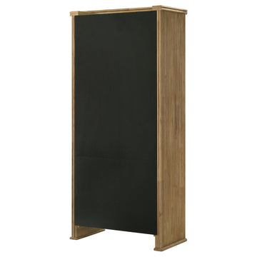 Adina Distressed Light Brown 77-inch Tall Display Cabinet - Ornate Home