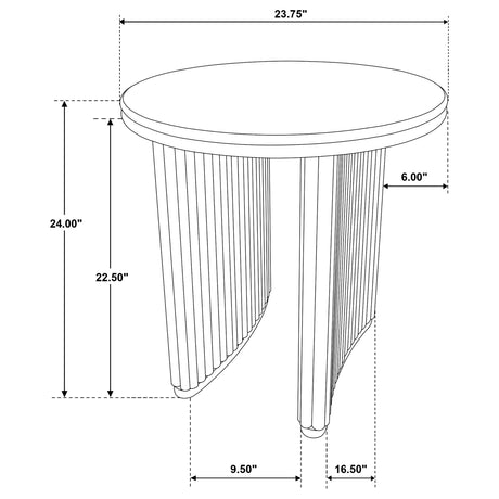 Adina Distressed Light Brown Round Wood Side End Table - Ornate Home