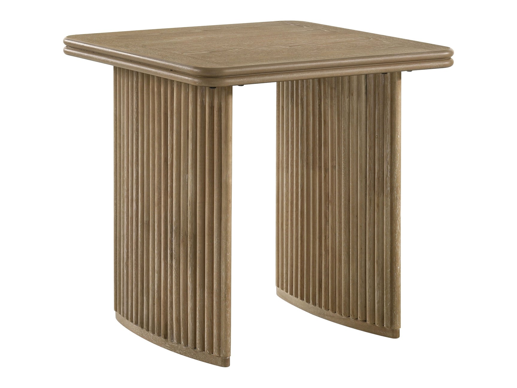 Adina Distressed Light Brown Square Wood Side End Table - Ornate Home