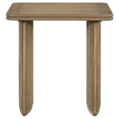 Adina Distressed Light Brown Square Wood Side End Table - Ornate Home
