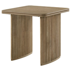 Adina Distressed Light Brown Square Wood Side End Table - Ornate Home