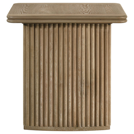 Adina Distressed Light Brown Square Wood Side End Table - Ornate Home