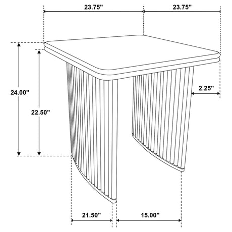 Adina Distressed Light Brown Square Wood Side End Table - Ornate Home