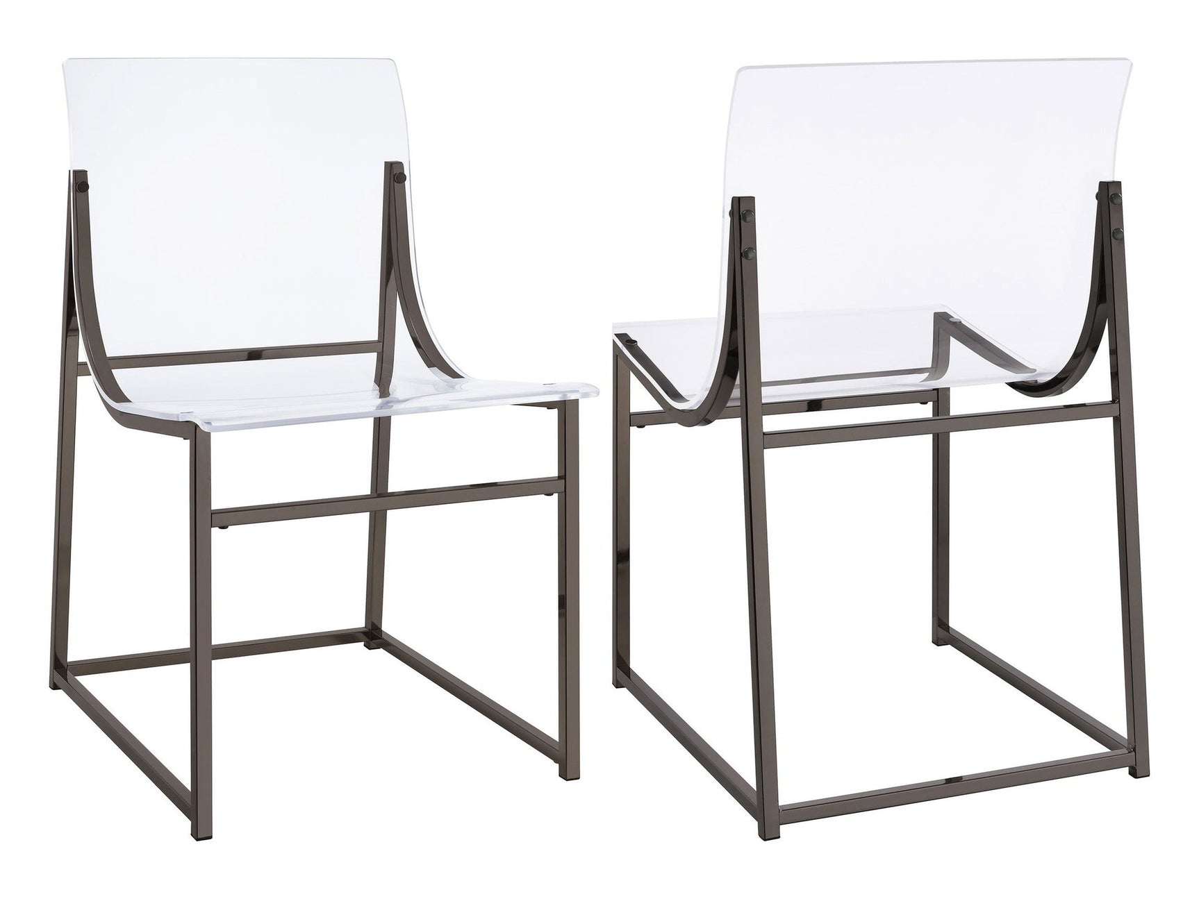 Adino Black Nickel Side Chair (Set of 2) - Ornate Home