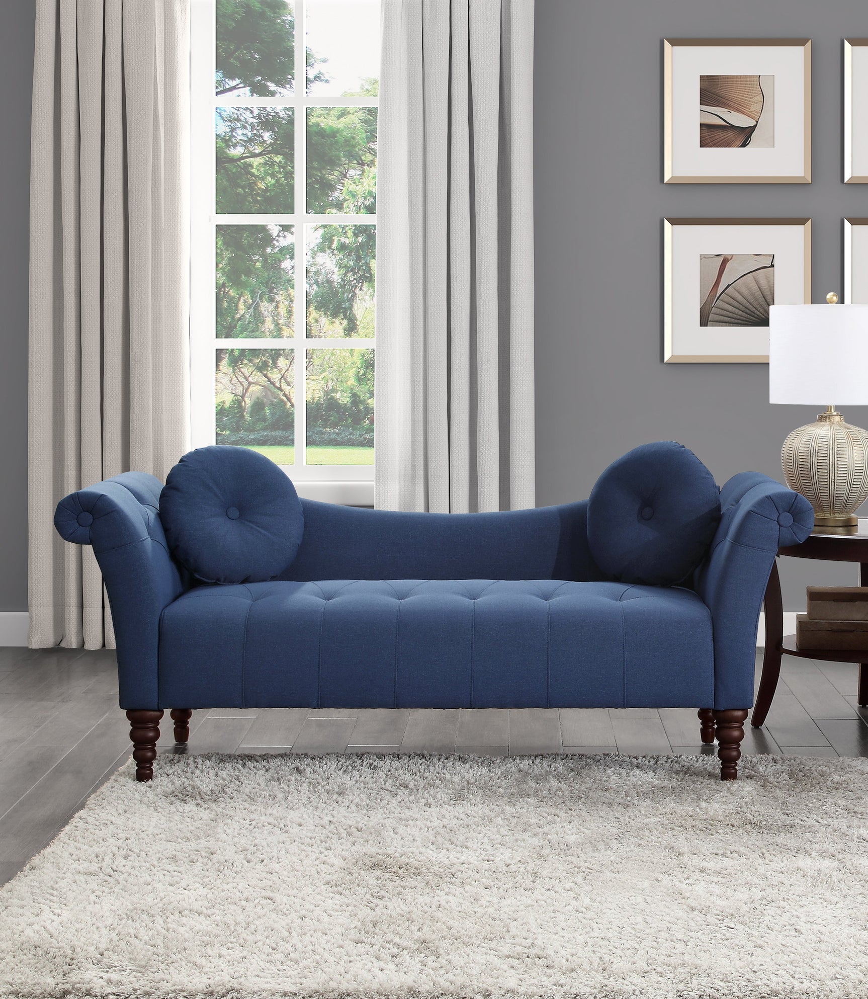 Adira Blue Settee - Ornate Home