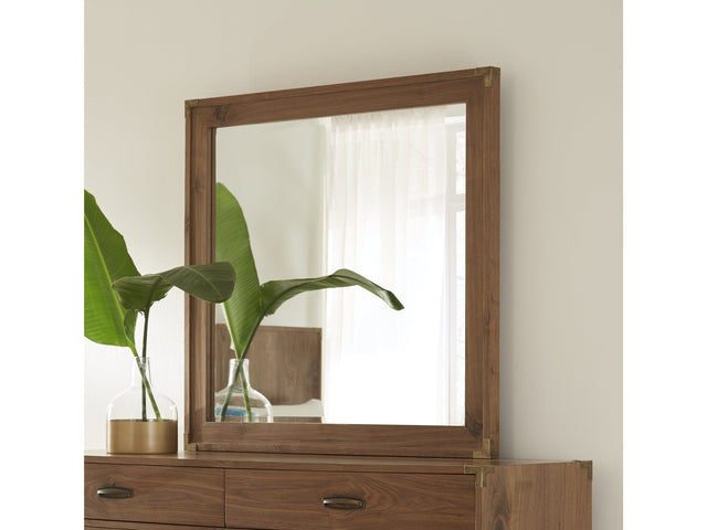 Adler Beveled Glass Mirror in Natural Walnut - Ornate Home