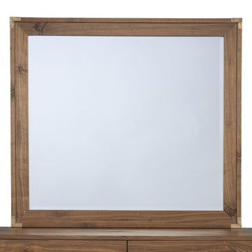 Adler Beveled Glass Mirror in Natural Walnut - Ornate Home