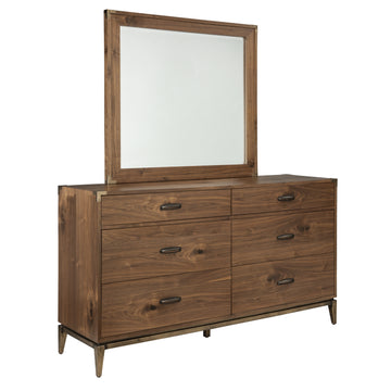 Adler Beveled Glass Mirror in Natural Walnut - Ornate Home