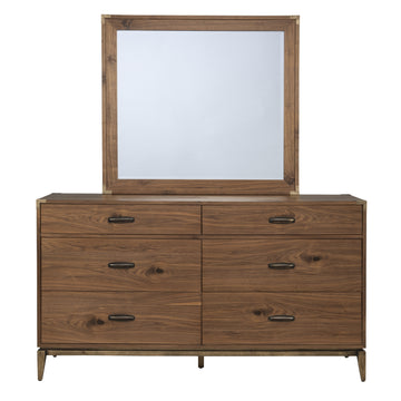 Adler Beveled Glass Mirror in Natural Walnut - Ornate Home
