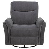 Adler Charcoal Grey Upholstered Power Swivel Glider Recliner - Ornate Home