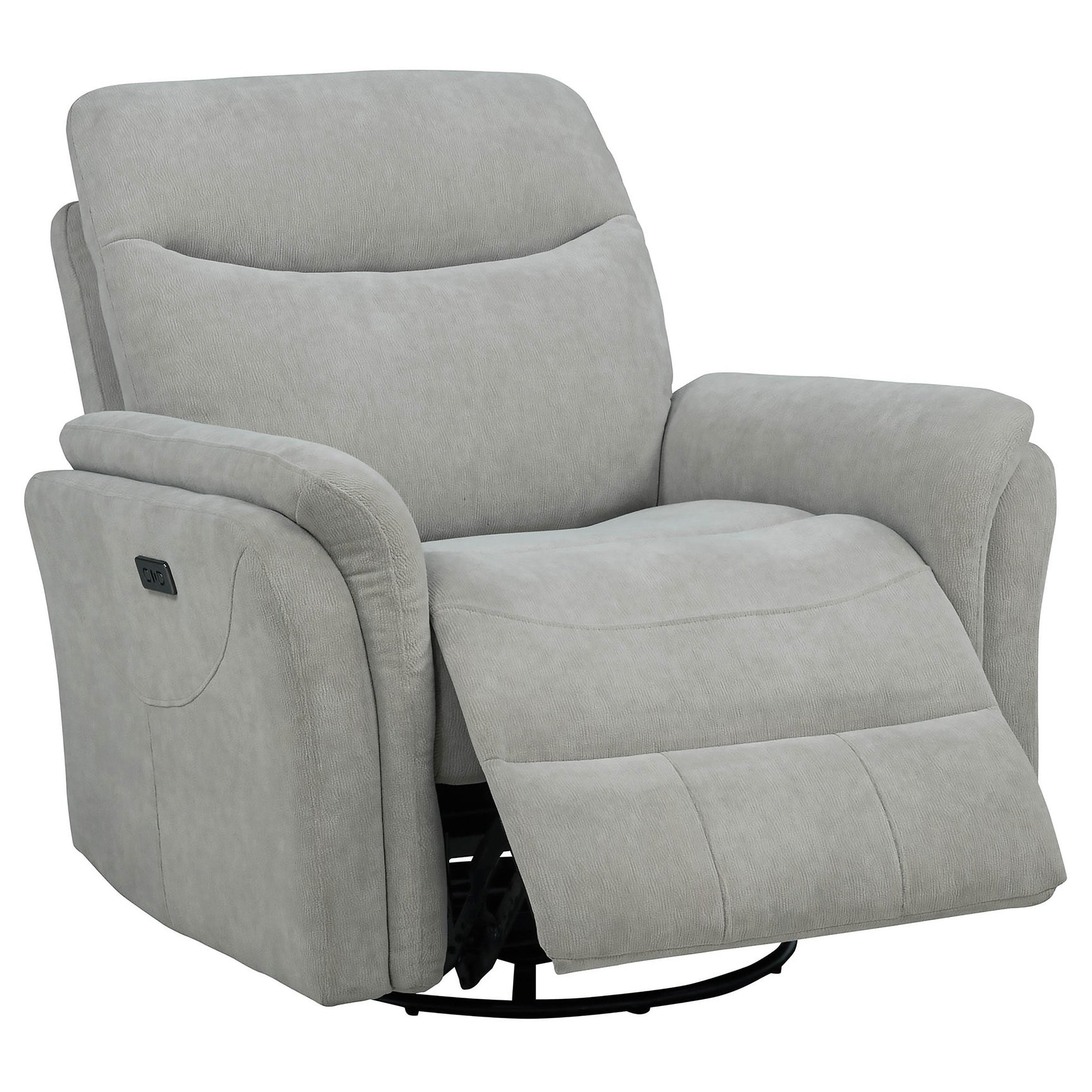 Adler Ivory Upholstered Power Swivel Glider Recliner - Ornate Home