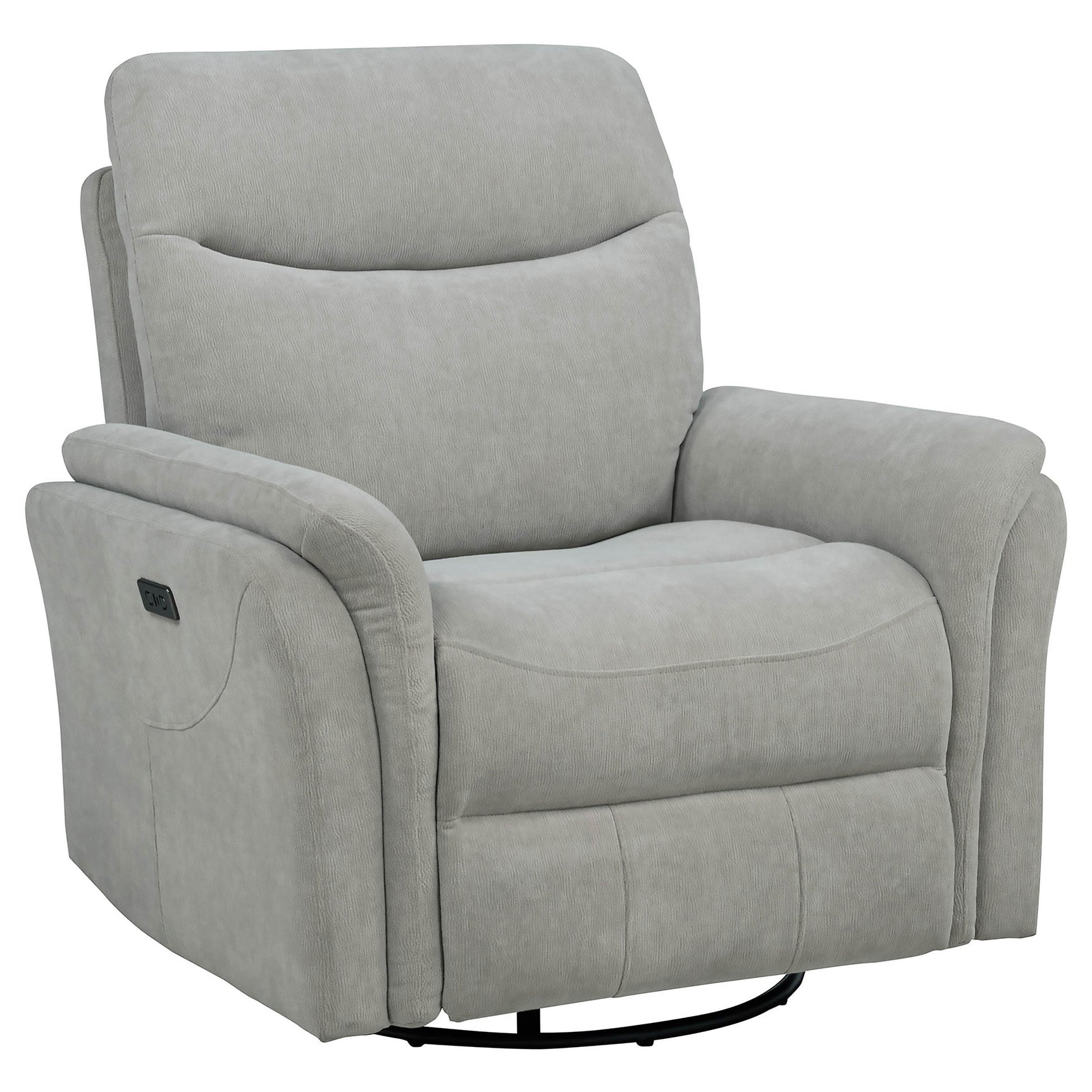 Adler Ivory Upholstered Power Swivel Glider Recliner - Ornate Home