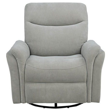 Adler Ivory Upholstered Power Swivel Glider Recliner - Ornate Home