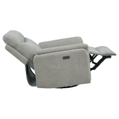 Adler Ivory Upholstered Power Swivel Glider Recliner - Ornate Home