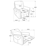 Adler Ivory Upholstered Power Swivel Glider Recliner - Ornate Home