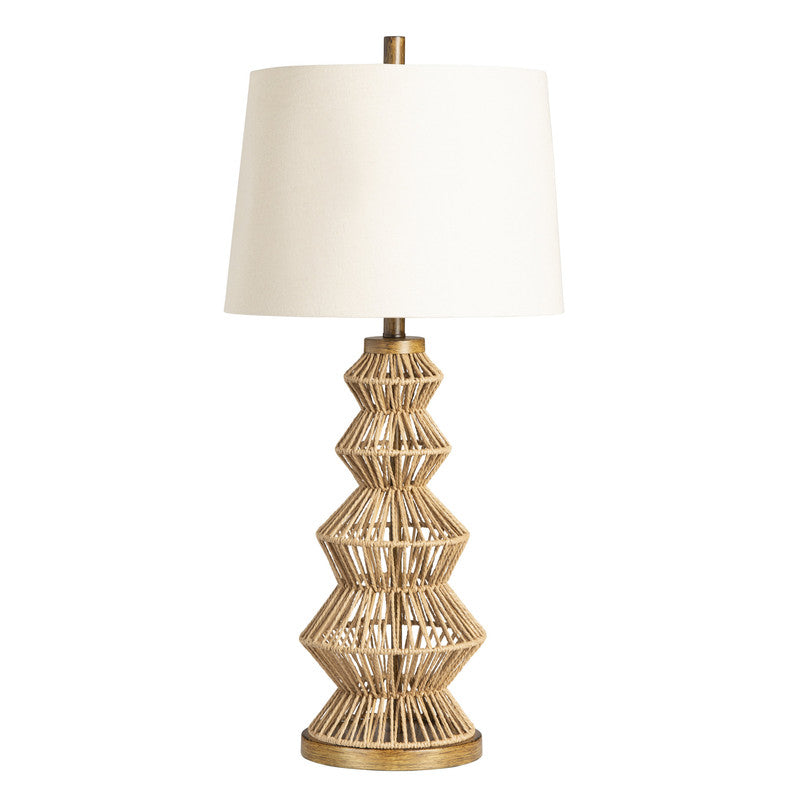 Adler Natural Adler Turreted Woven Table Lamp - Ornate Home