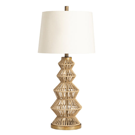 Adler Natural Adler Turreted Woven Table Lamp - Ornate Home