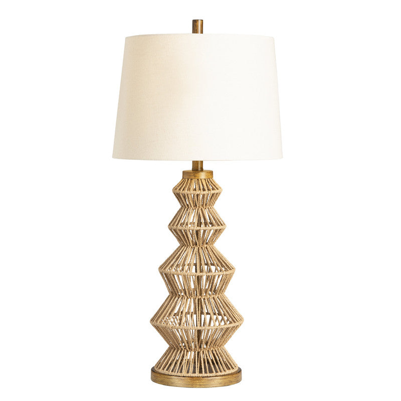 Adler Natural Adler Turreted Woven Table Lamp - Ornate Home