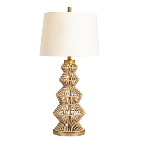 Adler Natural Adler Turreted Woven Table Lamp - Ornate Home
