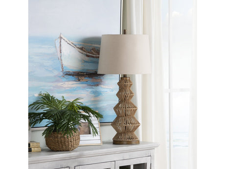 Adler Natural Adler Turreted Woven Table Lamp - Ornate Home