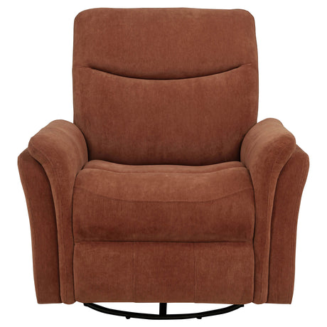 Adler Rust Upholstered Power Swivel Glider Recliner - Ornate Home