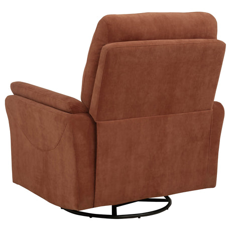 Adler Rust Upholstered Power Swivel Glider Recliner - Ornate Home