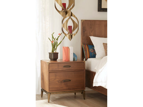 Adler Two Drawer Nightstand in Natural Walnut - Ornate Home