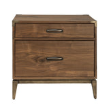 Adler Two Drawer Nightstand in Natural Walnut - Ornate Home