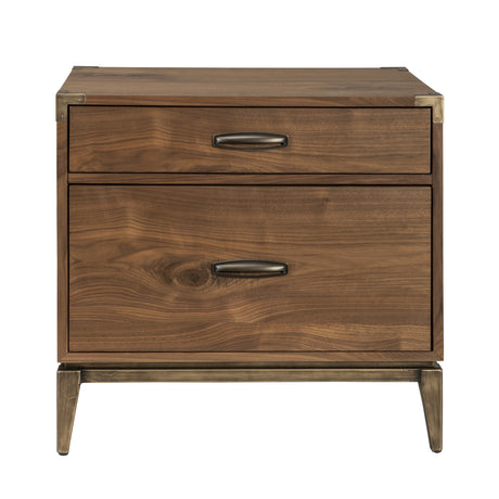 Adler Two Drawer Nightstand in Natural Walnut - Ornate Home