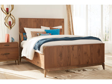 Adler Wood California King Panel Bed in Natural Walnut - Ornate Home