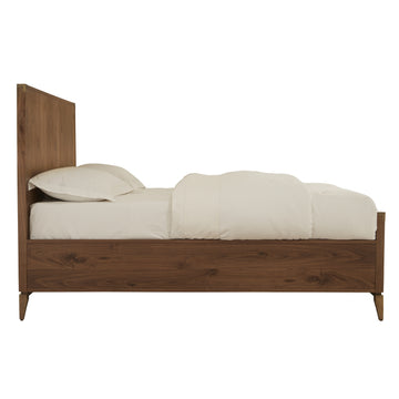 Adler Wood California King Panel Bed in Natural Walnut - Ornate Home