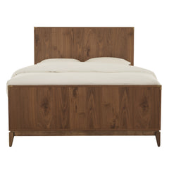Adler Wood Queen Panel Bed in Natural Walnut - Ornate Home