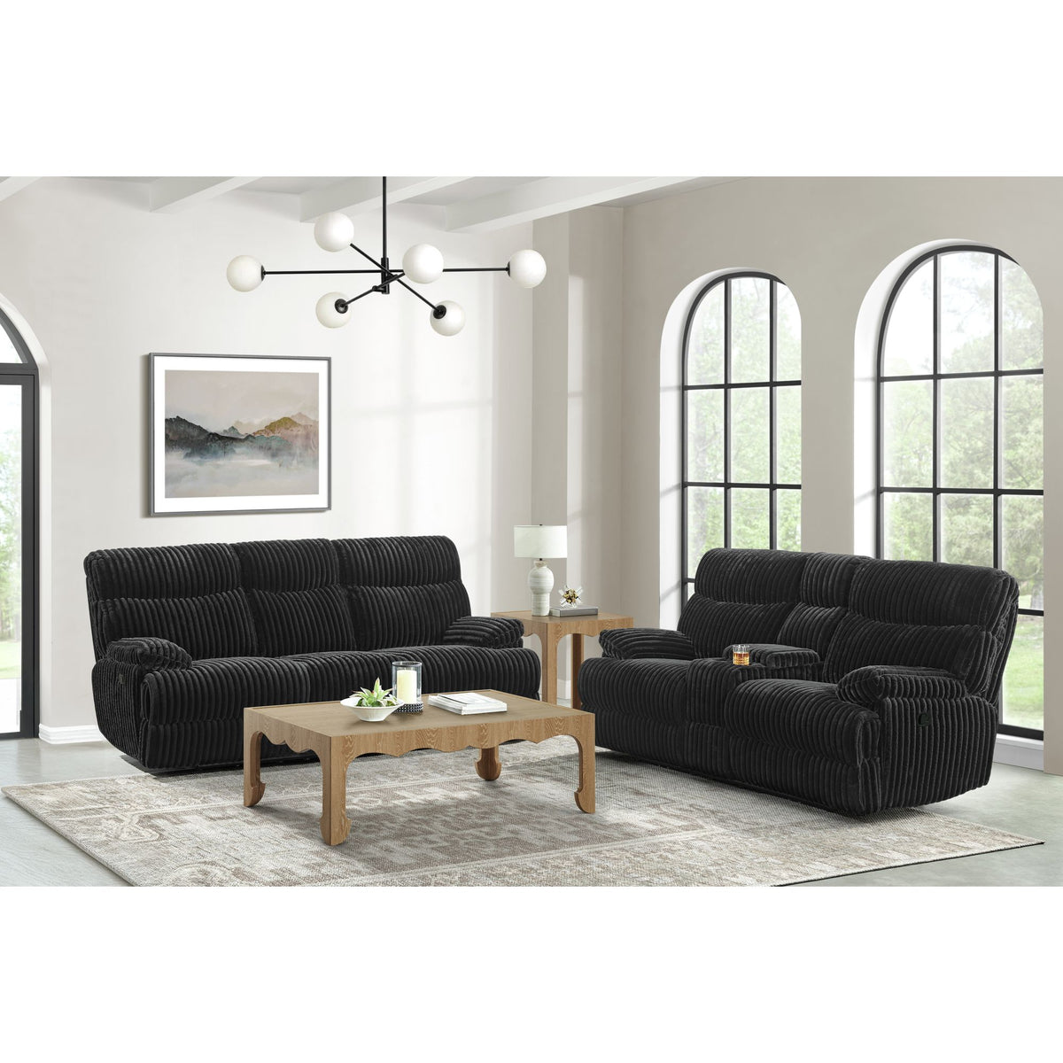 Admiral Masis Black 2-Piece Living Room Set - Ornate Home